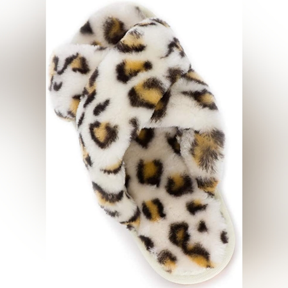 Women's Fluffy Crossband Fur Slippers - Picture 5 of 10